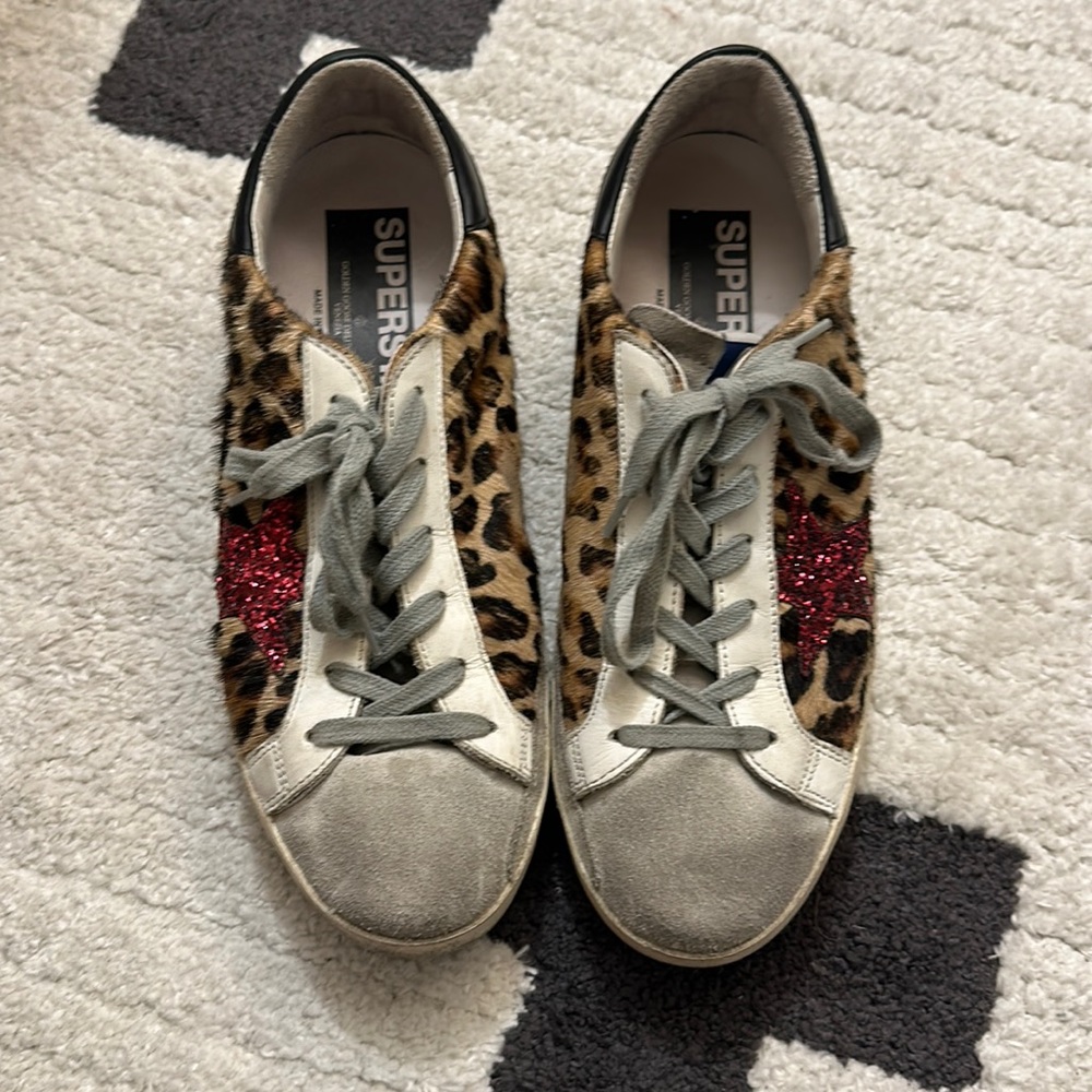 Golden Goose Glitter Star Genuine Calf Hair Sneaker (Nordstrom Exclusive)